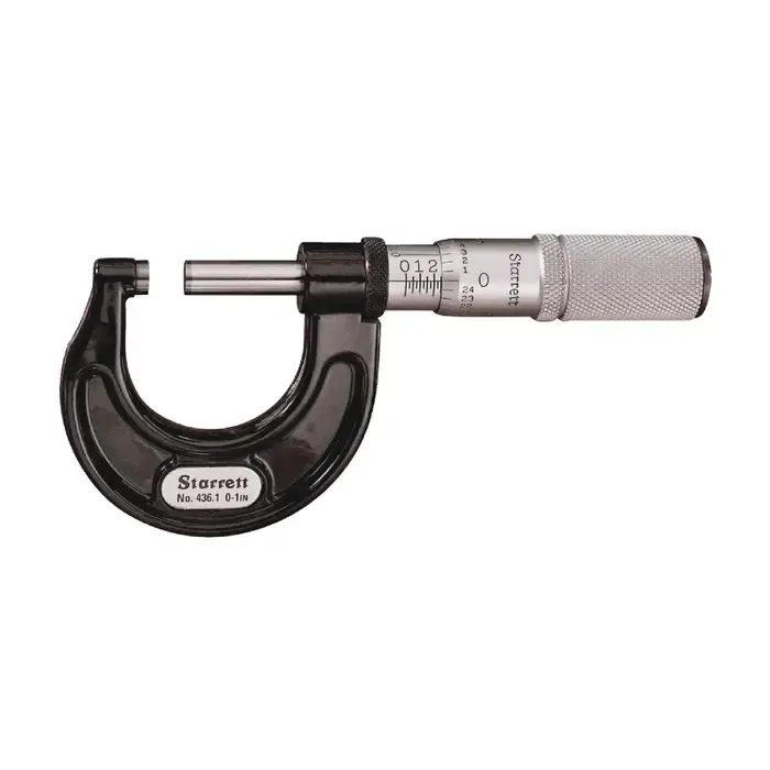 STARRETT T436.1XFL-1 0 - 1" (0 - 25mm) Range, .0001" Graduation Flat End Spindle Outside Micrometer Mega Sale