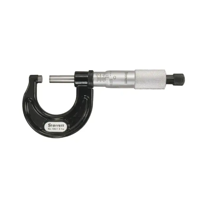Limited Time STARRETT 436.1XRL-1 0 - 1" (0 - 25mm) Range, .001" Graduation Flat End Spindle Outside Micrometer