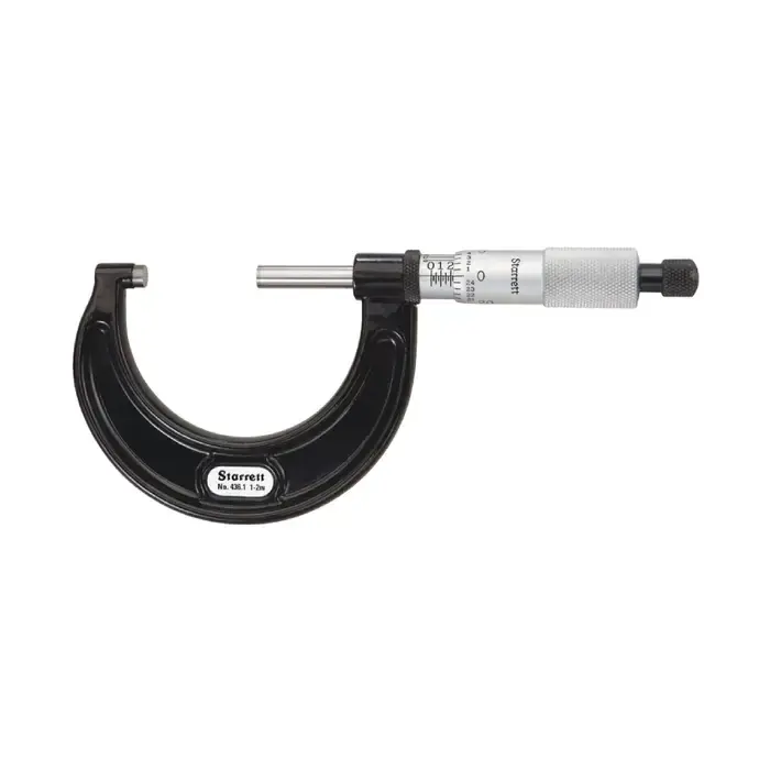 STARRETT T436.1XRL-2 1 - 2" (25 - 50mm) Range, .0001" Graduation Flat End Spindle Outside Micrometer Trending