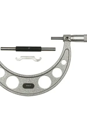 PHASE II 107-006 5 - 6" (125 - 150mm) Range, .0001" Graduation Flat End Spindle Outside Micrometer Top Rated