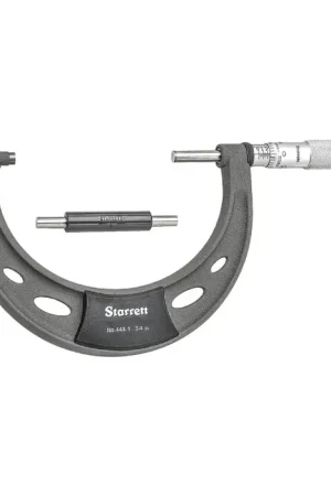STARRETT T444.1XRL-4 3 - 4" (75 - 100mm) Range, .0001" Graduation Flat End Spindle Outside Micrometer Trending