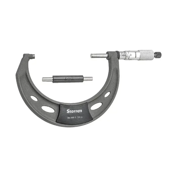 STARRETT T444.1XRL-4 3 - 4" (75 - 100mm) Range, .0001" Graduation Flat End Spindle Outside Micrometer Trending
