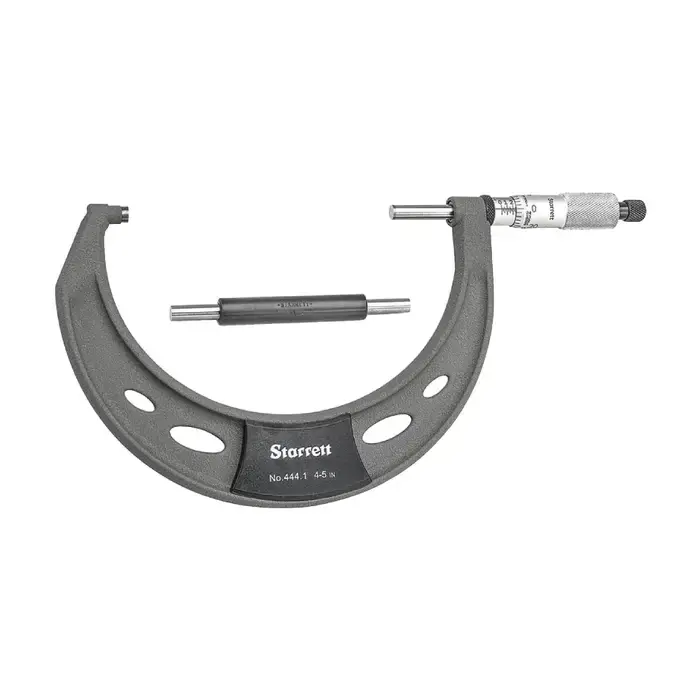 STARRETT T444.1XRL-5 4 - 5" (100 - 125mm) Range, .0001" Graduation Flat End Spindle Outside Micrometer Mega Sale