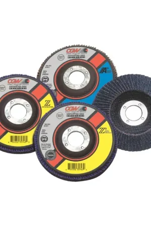 CGW ABRASIVES 31134 60 Grit 4-1/2" Diameter Abrasive Flap Disc - Type 29, 7/8" Arbor Hole Diameter Crafted