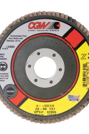 Order Now CGW ABRASIVES 53012 40 Grit 6" Diameter Abrasive Flap Disc - Type 27, 5/8"-11 Arbor Hole Diameter