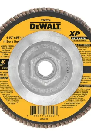 DEWALT DW8252 80 Grit 4-1/2" Diameter Abrasive Flap Disc - Type 27, 7/8" Arbor Hole Diameter Shop Now