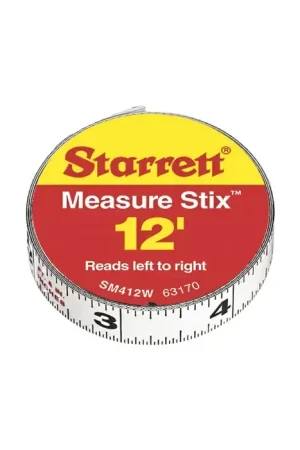 Best Seller STARRETT SM412W 12‘ x 1/2" Blade Size, Inch Reads, Manual Measuring Tape