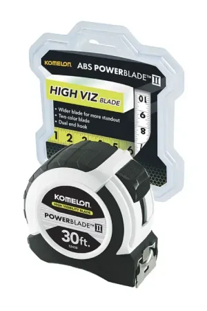 KOMELON 52430 30‘ x 1-1/16" Blade Size, Inch Reads, ABS Plastic Case, Manual Measuring Tape Time-Limited