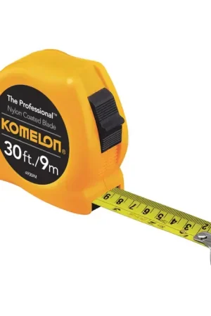 KOMELON 4930IM 30‘/9M x 3/4" Blade Size, Inch / Metric Reads, ABS Case Case, Manual Measuring Tape Grab Now