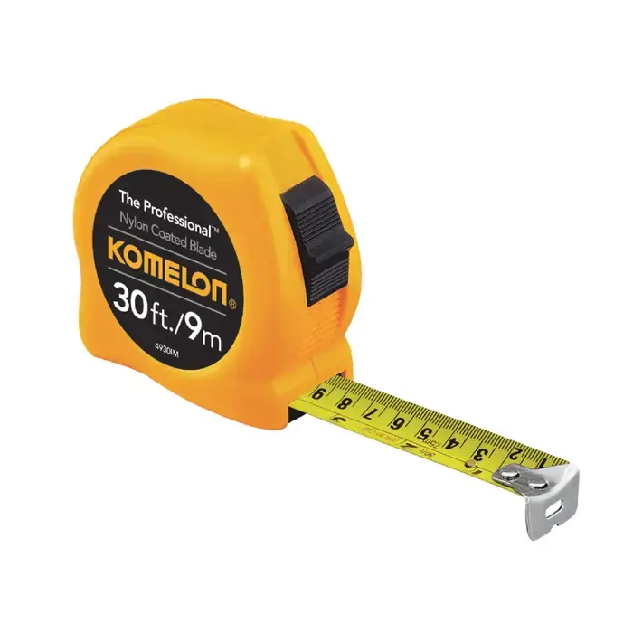 KOMELON 4930IM 30‘/9M x 3/4" Blade Size, Inch / Metric Reads, ABS Case Case, Manual Measuring Tape Grab Now
