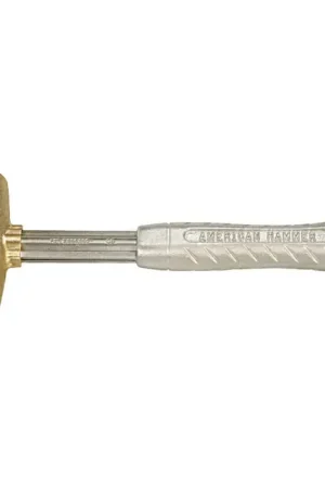 AMERICAN HAMMER AM3BRAG 1-1/2" Face Diameter, 3 lbs. Head Weight, 12" Overall Length Brass Hammer Instant Buy