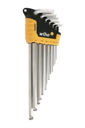 Best Price WIHA 66991 .050" to 3/8" Hex Size, Assorted Long Arm Length, Chrome Finish Ball Key