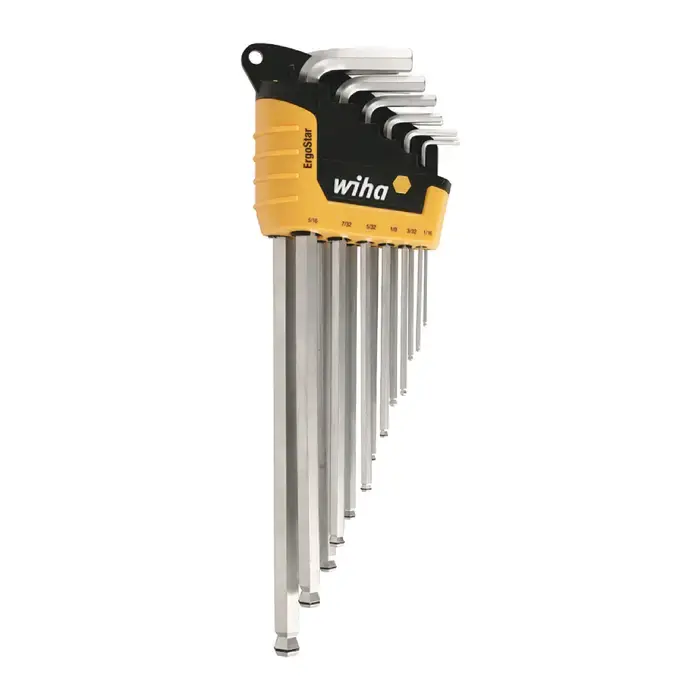Best Price WIHA 66991 .050" to 3/8" Hex Size, Assorted Long Arm Length, Chrome Finish Ball Key