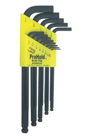 Certified BONDHUS 74937 .050" to 3/8" Hex Size, Long Long Arm Length, ProGuard Finish Ball Key