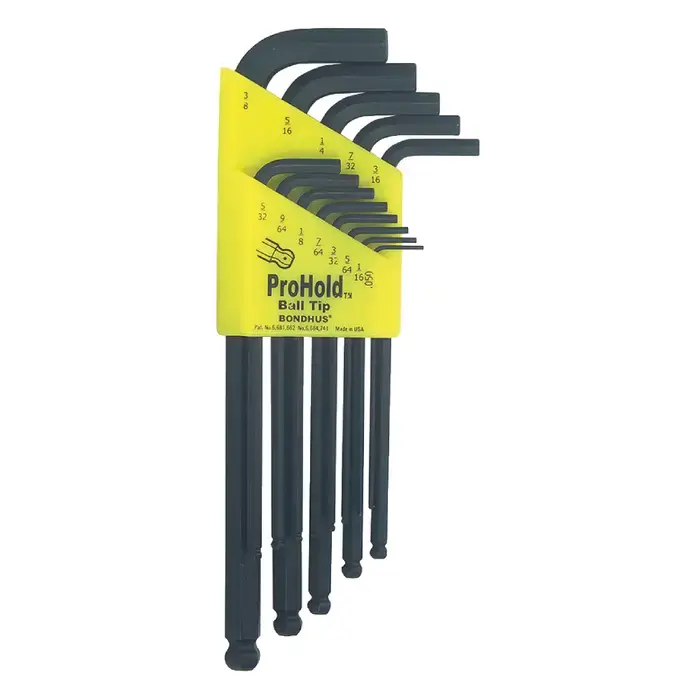 Certified BONDHUS 74937 .050" to 3/8" Hex Size, Long Long Arm Length, ProGuard Finish Ball Key