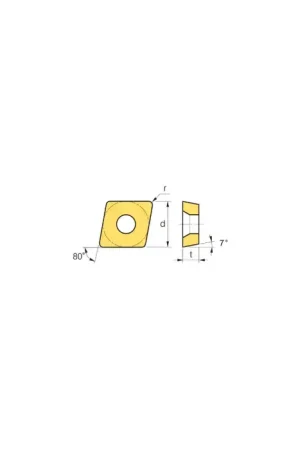 Budget ARNO 12303 - CCGT3(2.5)0FN-ALU AT10, 80° Diamond, Indexable Carbide Turning / Boring Insert