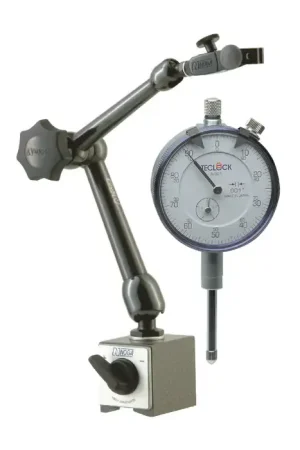 NOGA & TECLOCK MG-921 MG61003 Base & AI-921 Dial Indicator Includes, .001" Graduation, 0 - 1" Range, 0-100 Reading Indicator & Holder Set Secure Checkout
