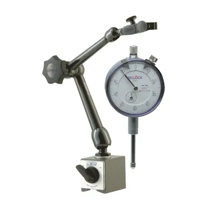 NOGA & TECLOCK MG-921 MG61003 Base & AI-921 Dial Indicator Includes, .001" Graduation, 0 - 1" Range, 0-100 Reading Indicator & Holder Set Secure Checkout