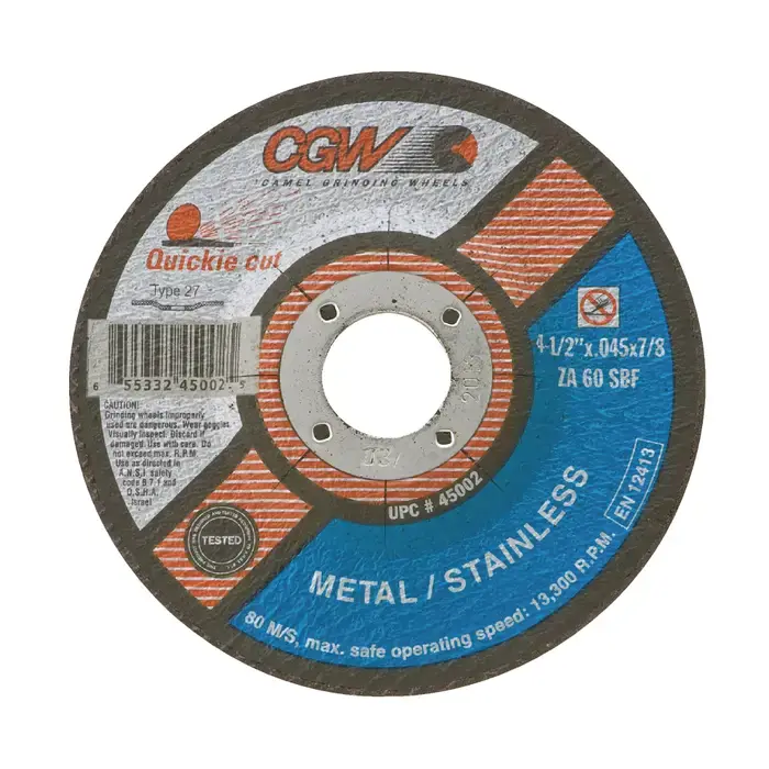 Same Day Shipping CGW ABRASIVES 45007 6" Diameter Aluminum Oxide Bonded Cut-Off Wheel - 7/8" Hole Size, 0.045" Wheel Thickness