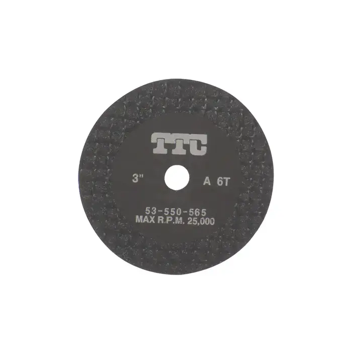 TTC 53-550-565 3" Diameter Aluminum Oxide Bonded Cut-Off Wheel - 3/8" Hole Size, 1/16" Wheel Thickness Mega Sale