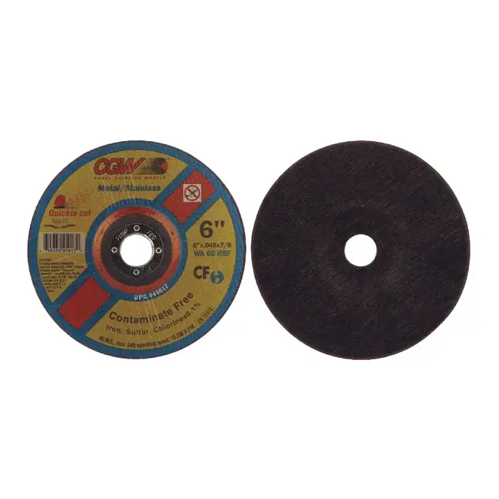 Buy Direct CGW ABRASIVES 45003 4-1/2" Diameter White Aluminum Oxide Bonded Cut-Off Wheel - 7/8" Hole Size, 0.045" Wheel Thickness