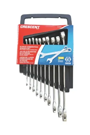 CRESCENT CCWS2 10 pc. Wrench Set Type, 1/4" - 3/4" Size, 12 No. of Points Combination Wrench Deal