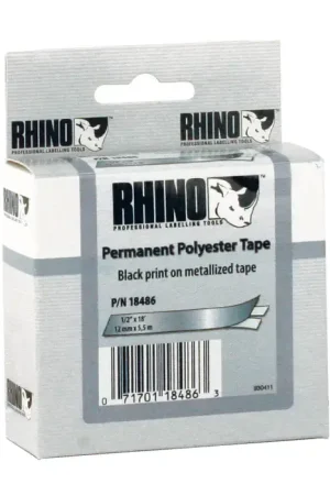 Premium DYMO 18486 1/2" Width, 18‘ Length, Silver Color Labeler Tape