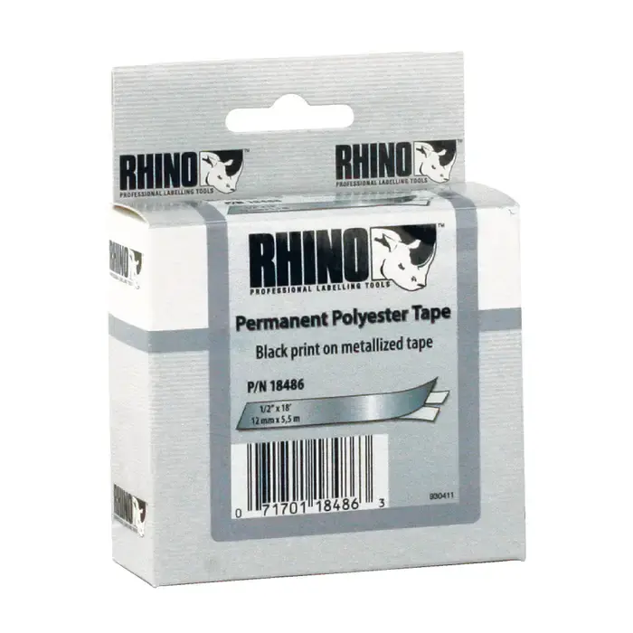 Premium DYMO 18486 1/2" Width, 18‘ Length, Silver Color Labeler Tape