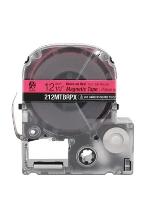 EPSON 212MTBRPX 1/2" Width, 11‘ Length, Red/Black Print Color Labeler Tape Trusted Brand