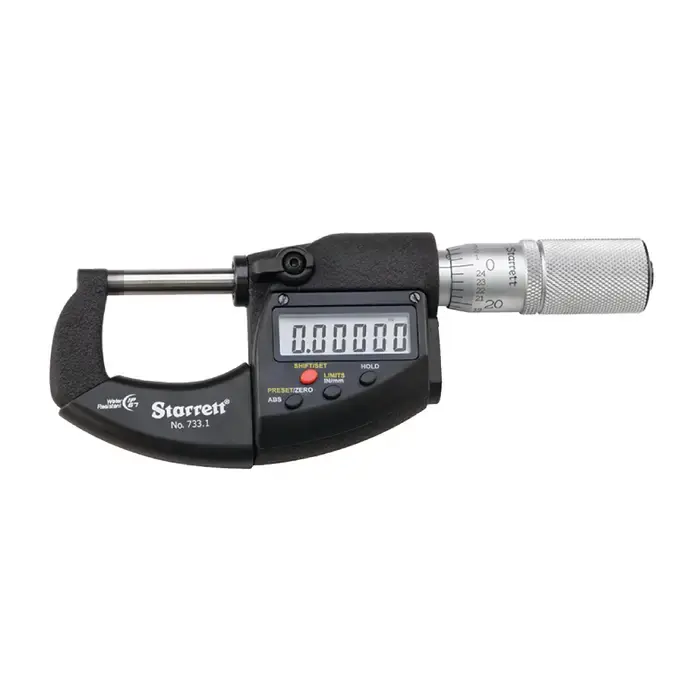 STARRETT 733.1XFL-1 0 - 1" (0 - 25mm) Range, .0001" Graduation Flat End Spindle Outside Micrometer Today Only