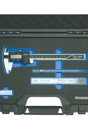 MITUTOYO & TRAVERS TRA-01 6" Digital Caliper, 6" Ruler, 0.500" Gage Block, & Carbide Scriber Kit Trending