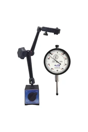 ELITE PRECISION 30-765 Magnetic Base & Dial Indicator Set Includes, .001" Graduation, 0 - 1" Range, 0-100 Reading Indicator & Holder Set Premium