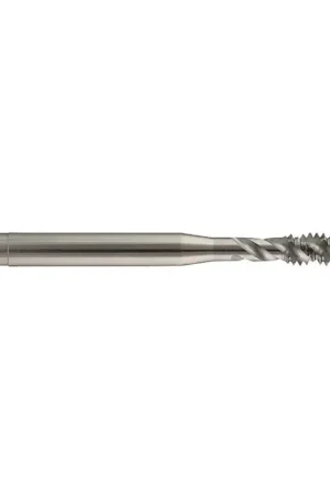 Exclusive Offer YMW 2-56 Size, H2 Thread Limit, Modified/Semi Bottoming Chamfer, 2 Flute, Bright Vanadium High Speed Steel, Right Hand Cut Spiral Fluted Tap
