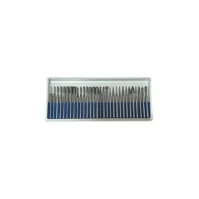 BESDIA BHS-30 Diamond Mounted Point - 30 Assorted Point (Shape Code Assorted), Medium, 2.34mm Shank Diameter New Arrival