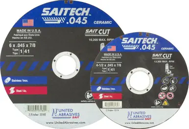 Price Cut SAITECH™ High Performance 4-1/2" x .045" x 7/8" Cut-Off Wheel - No. 23174